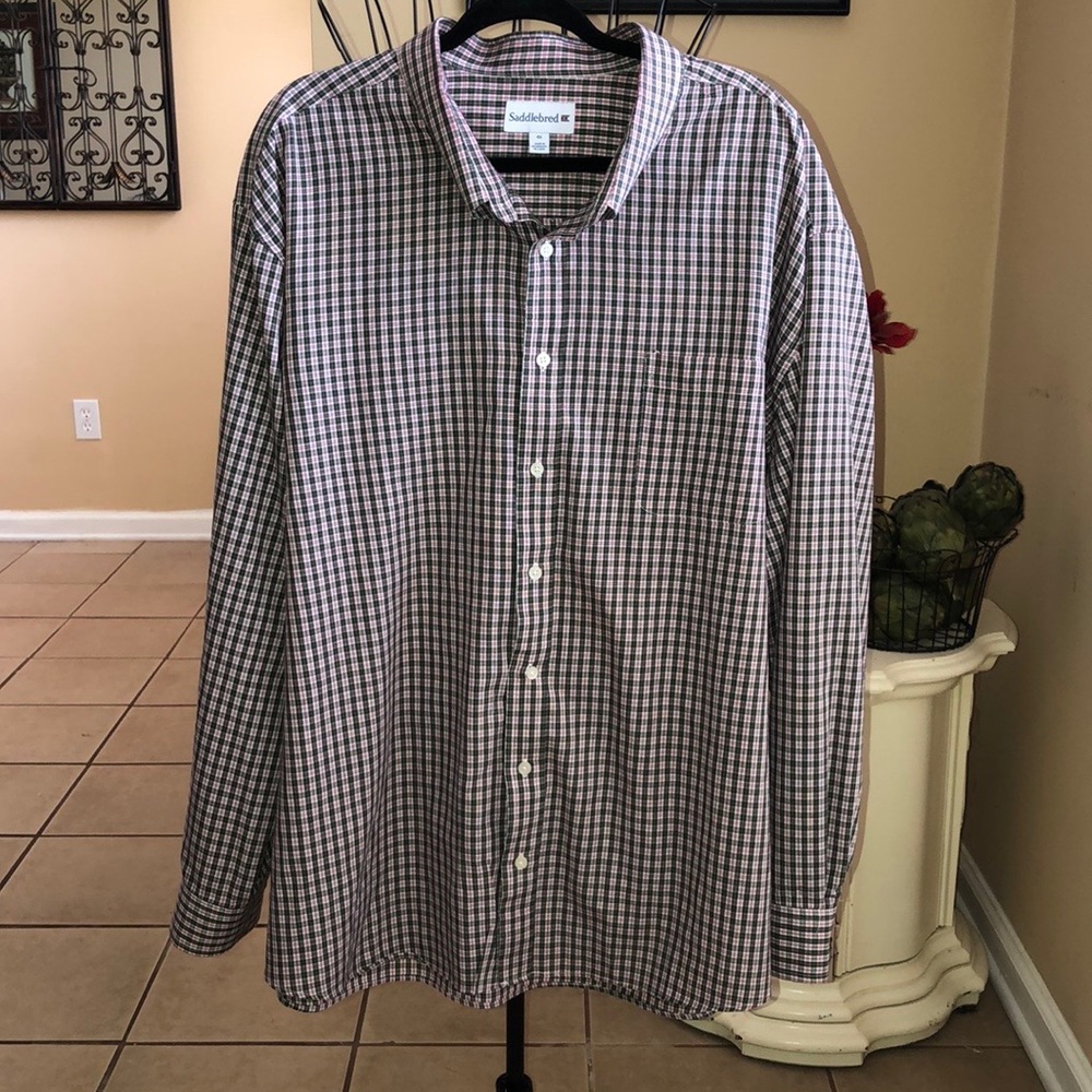4X SADDLEBRED MENS OXFORD PLAID SHIRT